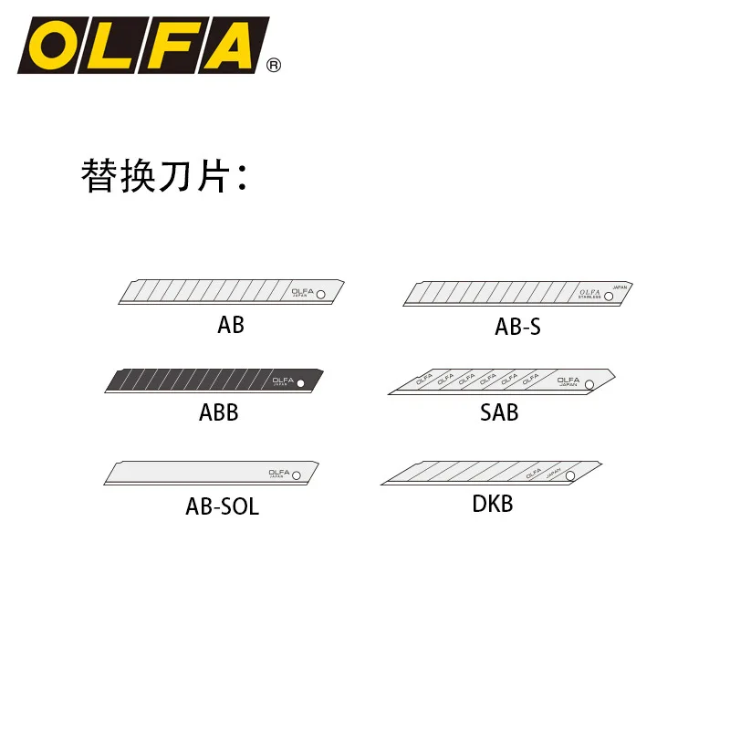 Oryginalny japoński nóż OLFA A-1/A-2/A-3/A-5 dla wielu modeli PRO, ostrze o rozmiarze 9mm dla studentów sztuki, nożyce elastyczne, nożyce do