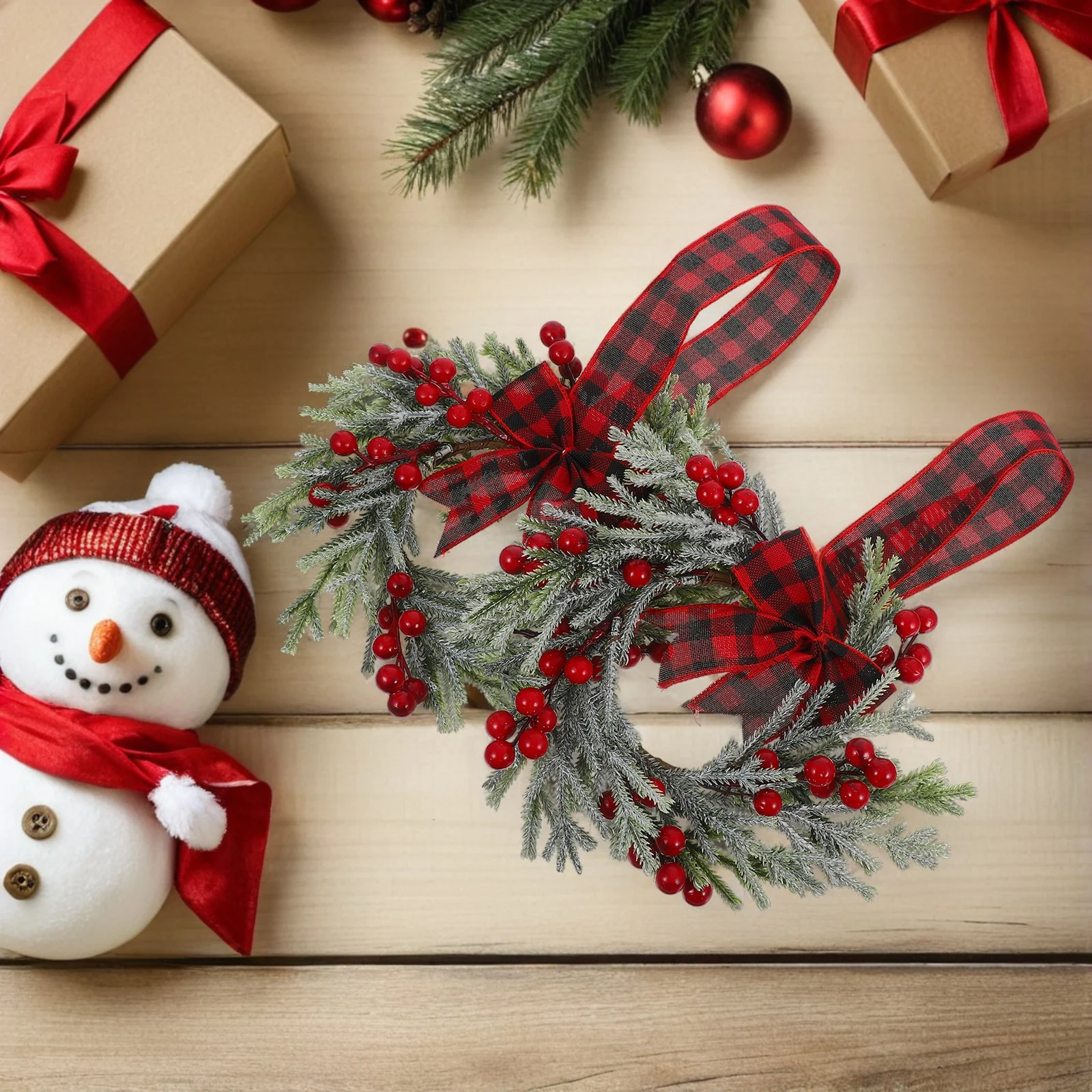 

2Pcs Mini Red Berry Wreaths Farmhouse Kitchen Cabinet Decor Indoor Holiday Garland Red Berry Wreath Small Hanging Window Wreaths