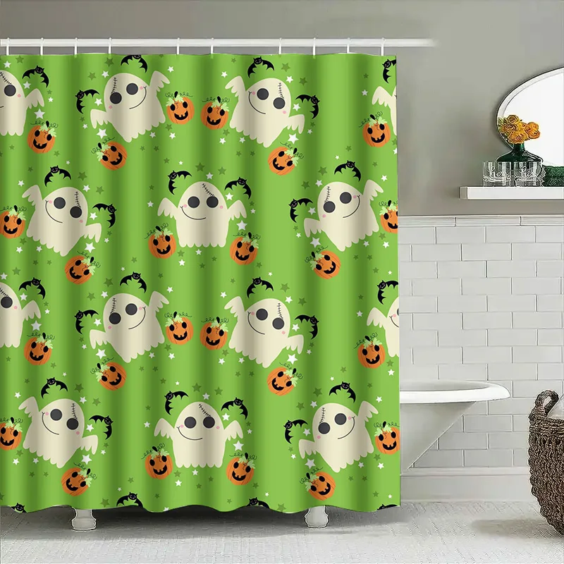 

1PCCute Halloween Ghost Pumpkin Shower Curtain for Bathroom Waterproof 60" x 80"