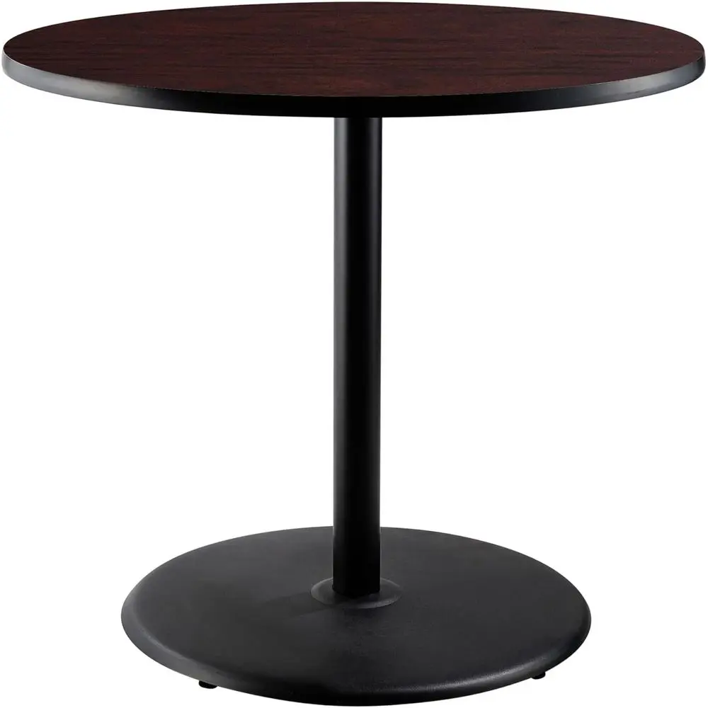 

Круглый стол для кафе диаметром 36 дюймов с круглым основанием, высотой 36 дюймов, столешница из древесно-волокнистого композита/кромка Т-образного профиля, различные столешницы, черный