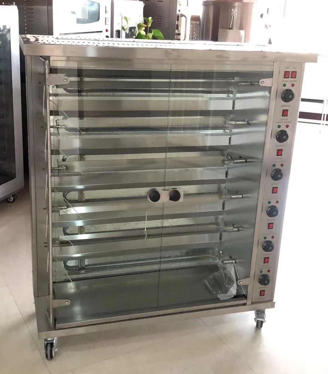 Industrial Commercial Stainless Steel 3 6 9 Rotarys Electric Gas Chicken Grill Rotisserie Machine Chicken Rotisserie