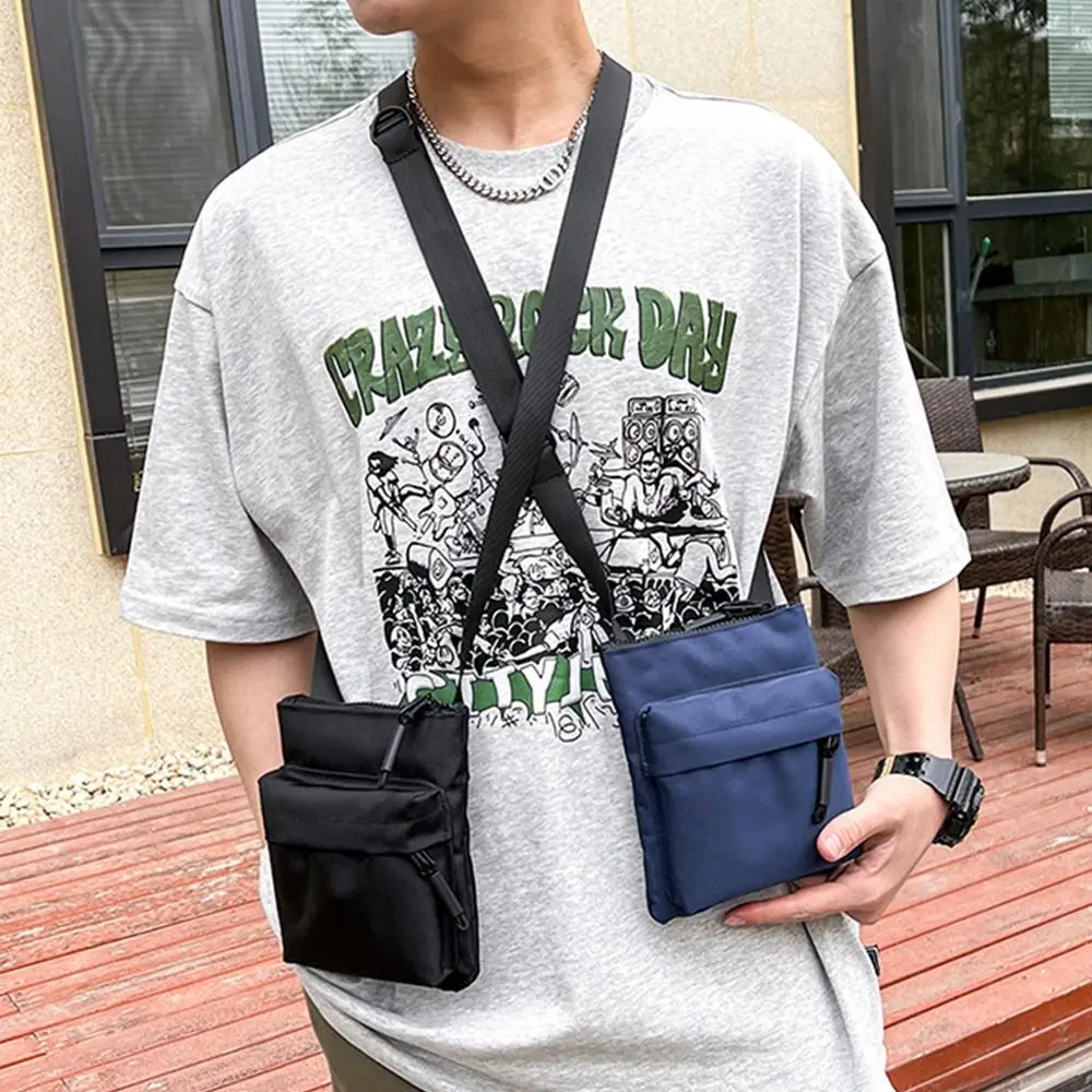 Nylon Shoulder Bag Fashion Leisure Solid Color Waterproof Cross-body Bag Messenger Bags Women Men