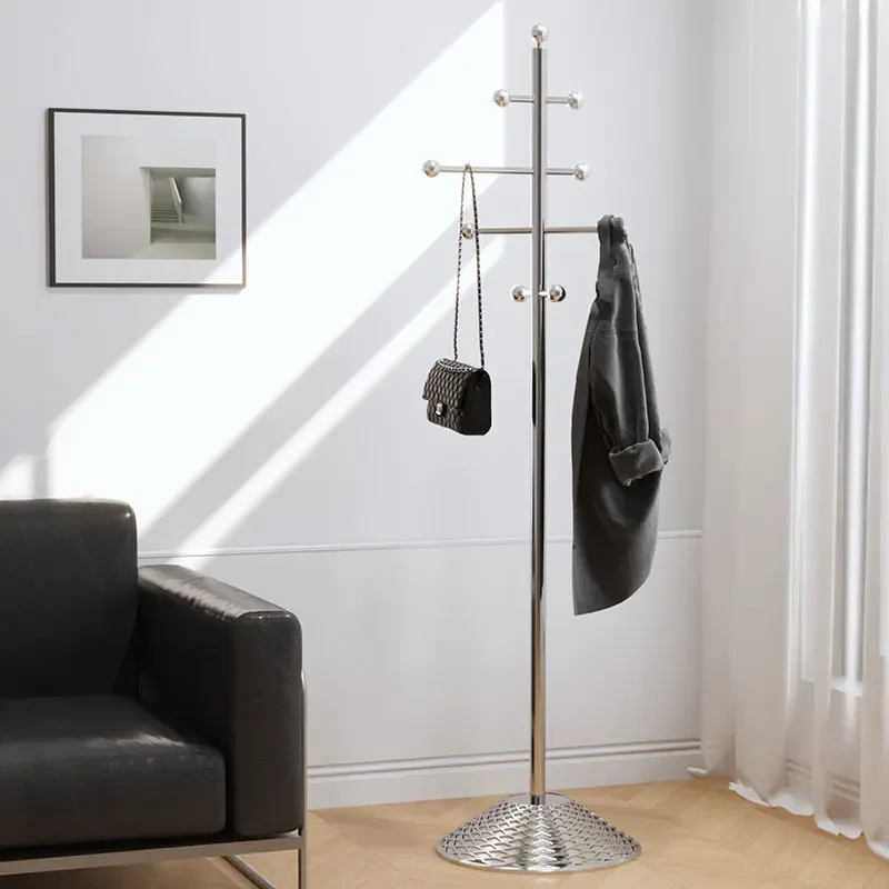 Stainless steel hanger floor-to-ceiling bedroom living room home light luxury minimalist storage bedside creative bedside coat