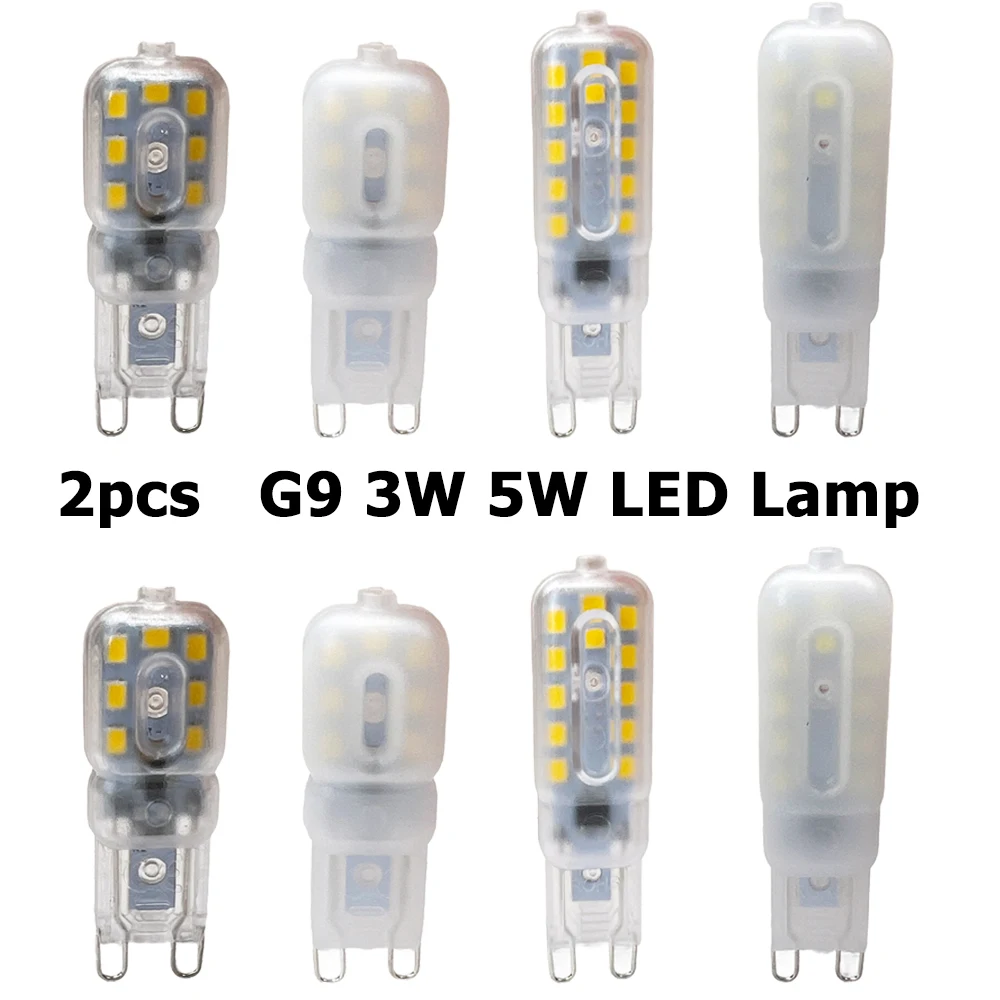 

2​pcs 3W 5W G9 LED Light Bulb 220V Mini LED Silicone Lamp Warm/Cool White LED Corn Light SMD 2835 LED Lamp Replace Halogen Bulb