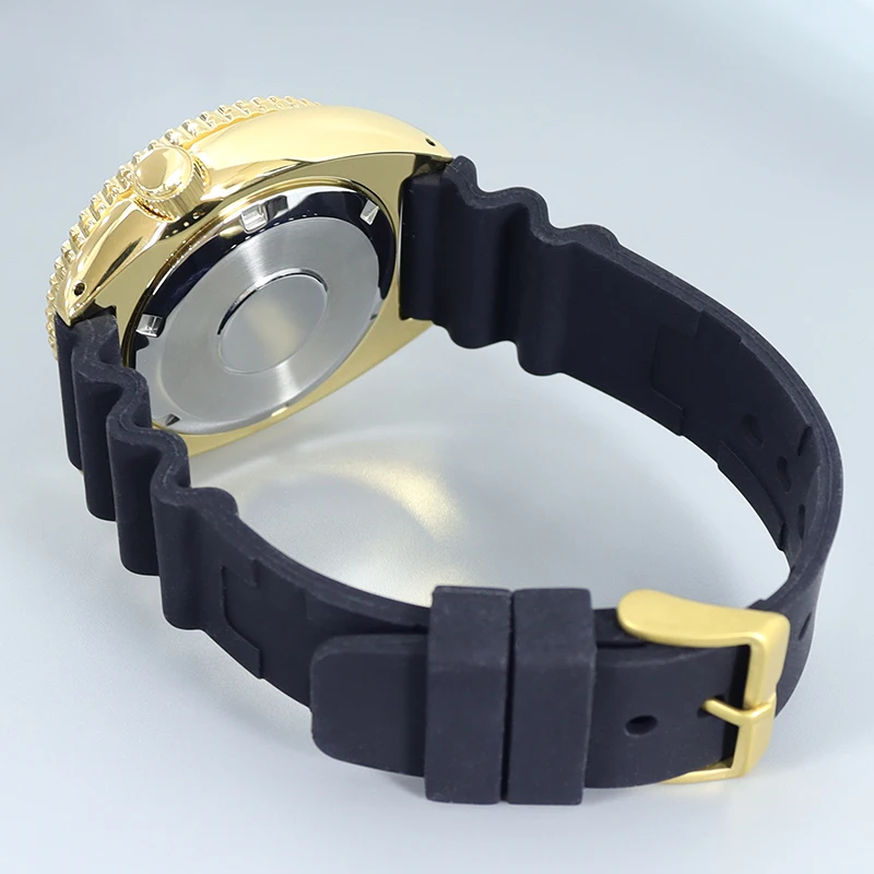 Golden 45mm Abalone Watche Case Rubber Bracelet Sapphire For Tuna Turtle Seiko NH35 NH36 Movement 28.5mm Dial blue chapter Ring