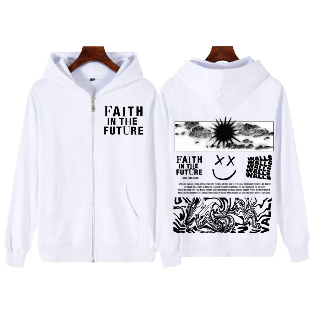 Walls Pink Lo. Uis 2024 World Tour Faith In The Future Zipper Hoodies Faith In The Future Zip Up Hip Hop Hoodie Unisex