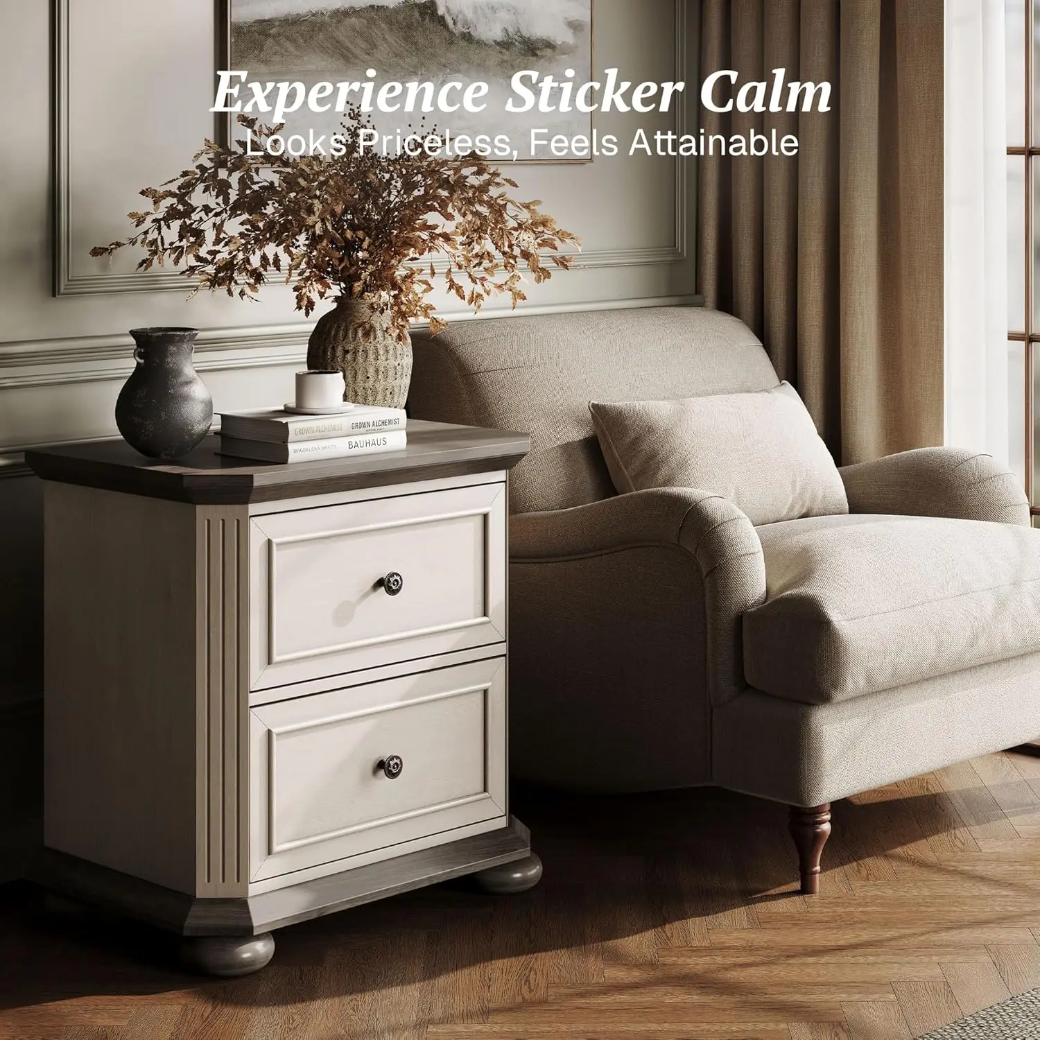 Farmhouse Nightstand Set 4