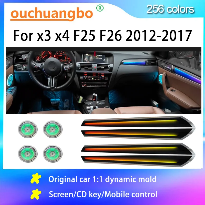 Ouchuangbo, светодиодная подсветка для X3, X4, F25, F26, 2012-2017, комплект экологического освещения, 256 цветов