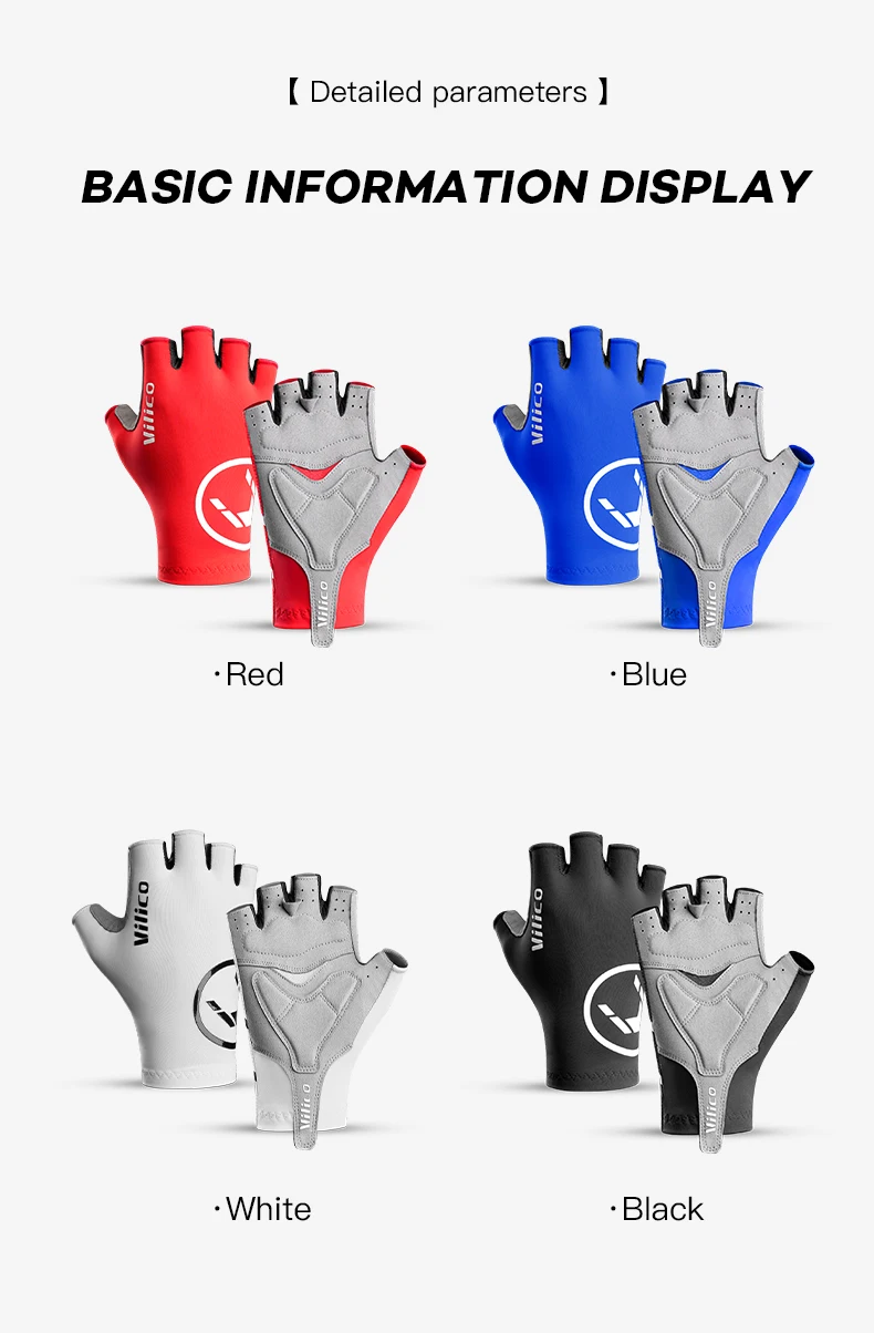 Halbfinger-Fahrradhandschuhe für Outdoor-Sportarten, rutschfeste Fitness- und Gewichtheberhandschuhe für Herren und Damen, halbfingerige Fahrradhandschuhe – Detail 9