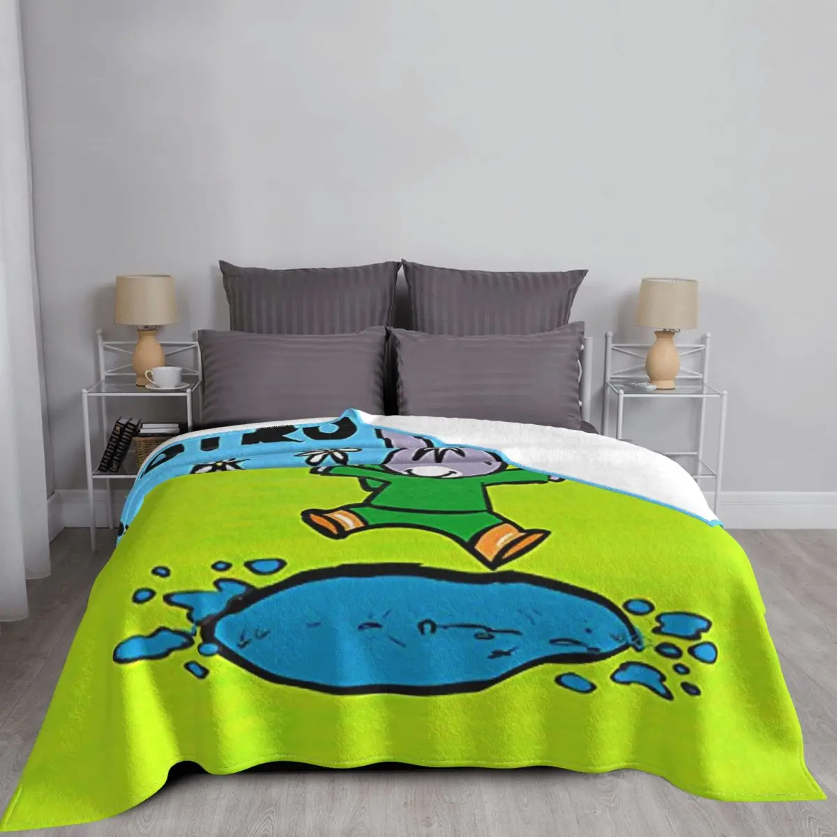 Trotro Cartoon Blanket Velvet All Season Breathable Lightweight Thin Throw Blankets for Bedding Travel Plush Thin Quilt