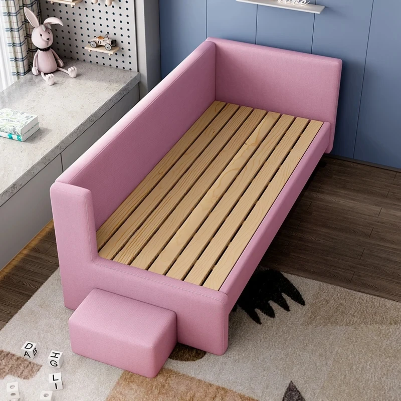 Railing Safety Sleeping Beds Children Single Girls Wooden Luxury Kids Beds Boys Fashion Bedroom Lit Enfants Home Decoration