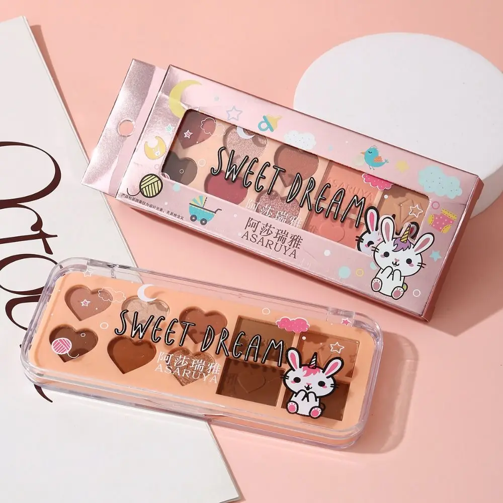 

Sweet Portable Folding Eyeshadow Long-Lasting Mini Beauty Makeup Kit Colorful Waterproof Eyeshadow Powder Blush