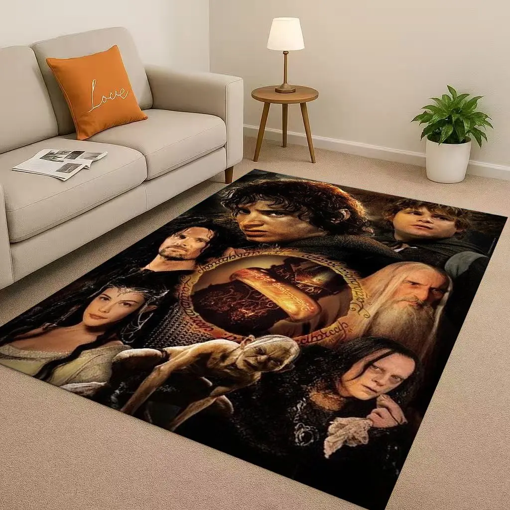 سجادة كلاسيكية L-Lord of The Rings H-Hobbit Gandalf Legolas لغرفة المعيشة، سجادة ناعمة لأريكة غرفة النوم، ممسحة منزلية
