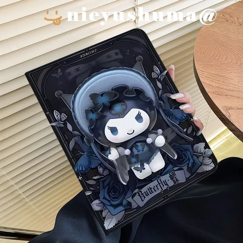 Sanrio Kuromi Ipad Protective Case ipad 9 Air 6 New Pro Rotating Leather Case MINI456 Cute Female 10.9 inch 10 Generation 8