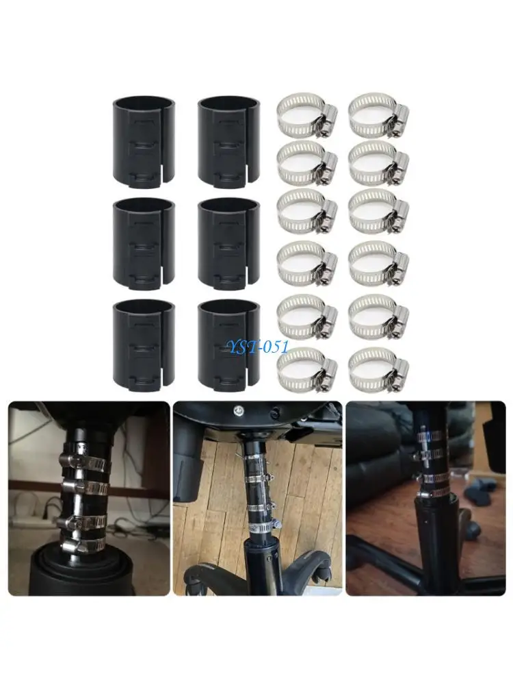 

E15A Multipurpose Home Office Desk Chair Gas Lift Alternatives Including 6 Plastic Fixing Clip and 12 Metal Clamps Accessory