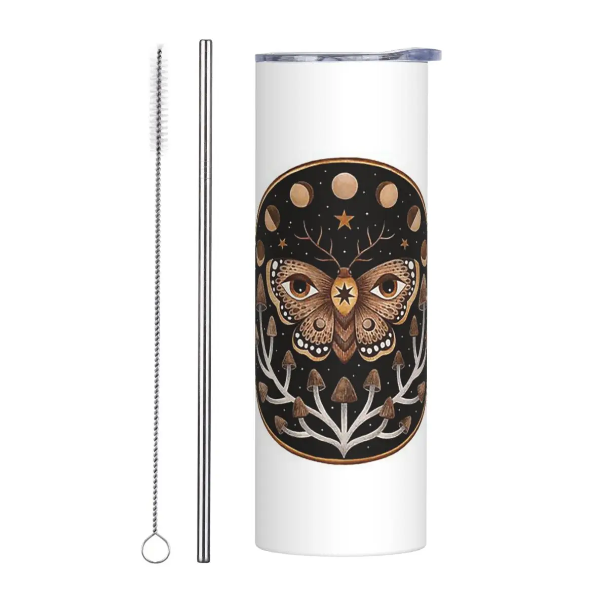 Forest Vision Stainless Steel Tumbler Vacuum Insulated Mugs Thermal Cold Cup Straw With Lid 20oz