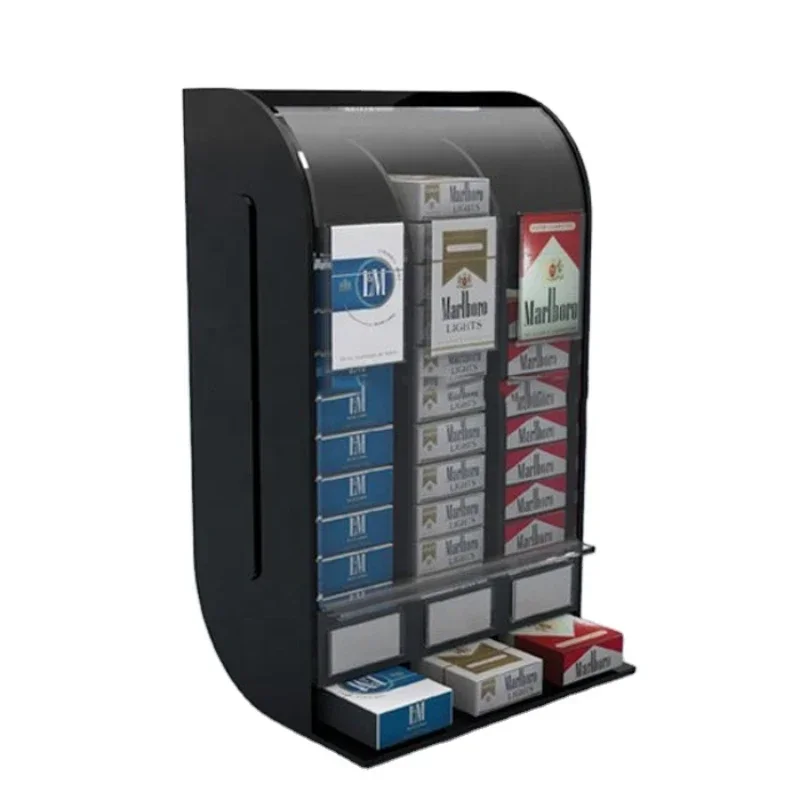 convenience store counter gravity acrylic cigarette display dispenser shelves