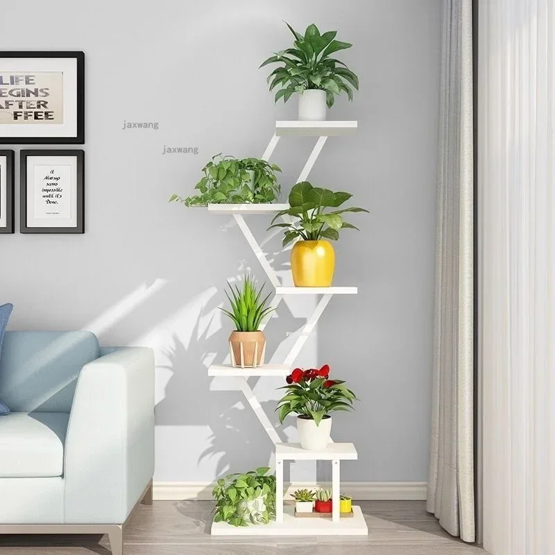 

Wrought Iron Flower Shelf Bedroom Dormitory Living Room Flower Pot Rack Hotel Lobby Indoor Balcony Multi-layer Floor Plant Stand