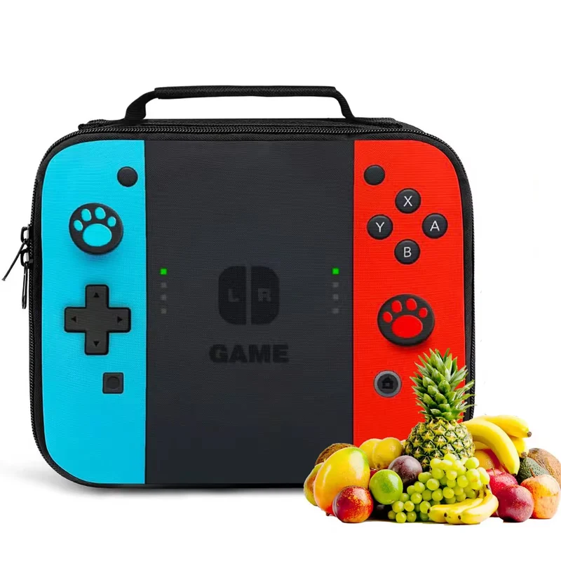 Insulated Game Lunch Bag For Boys Girls Gamer Reusable Thermal Cooler Meal Food Box For Work School Picnic Camping