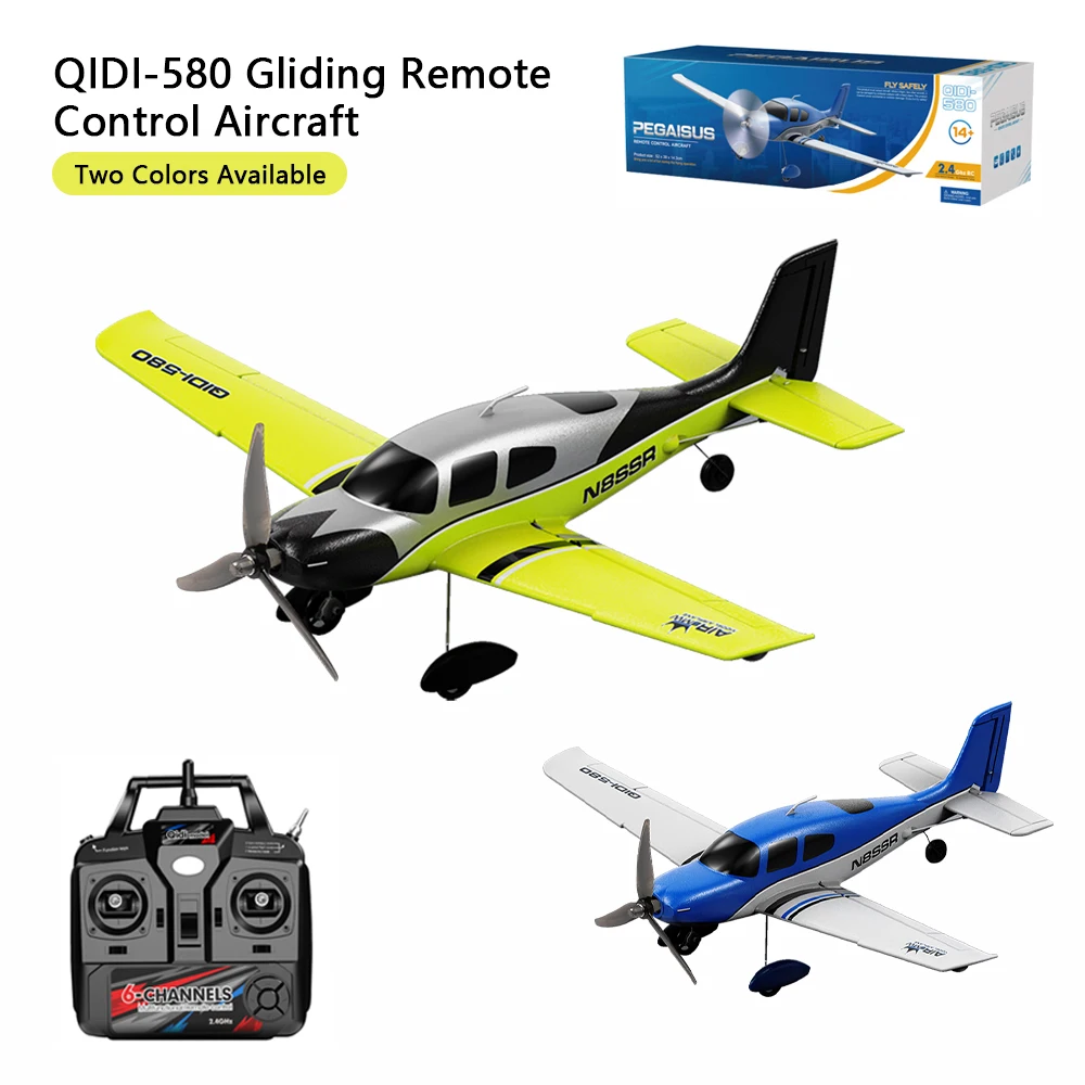 Avión de Control Remoto QIDI-580 de 4 Canales, Simulación de Avión SR22, Motor sin Escobillas 1504, Juguetes de Control Remoto para Niños, Regalos