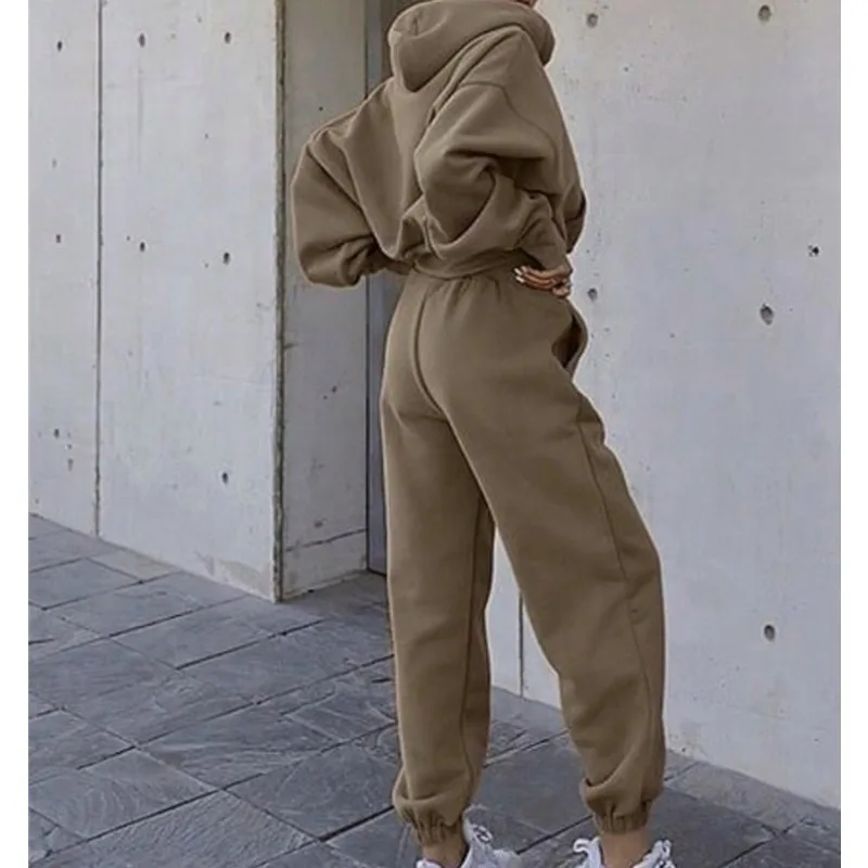 Conjunto deportivo de dos piezas para mujer, suéter informal de Color sólido, pantalones, primavera 2026