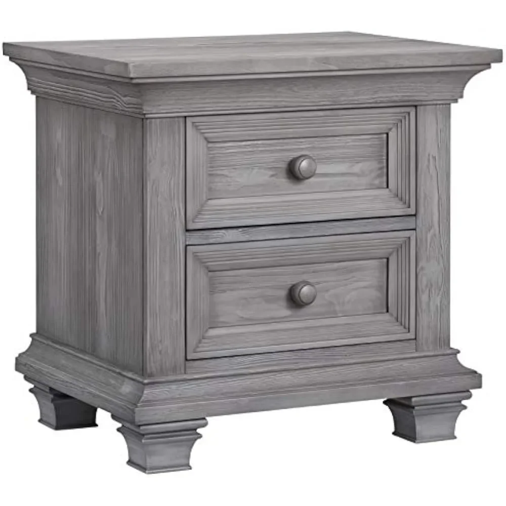 Oxford Baby Westport 2 Drawer Nightstand, Dusk Gray