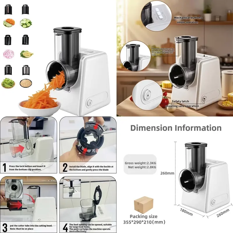 2026 14 in 1 Multifunction Electric Vegetable Chopper Cheese Shredder Potato Cheese Grater Salad Slicer Vegetable Cutter