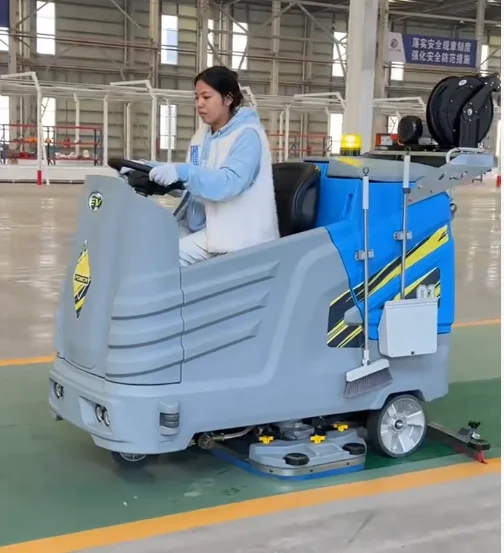 High Efficiency 1800W 1230mm Cleaning Width High Pressure Washing Rider-Type Floor Cleaners for Factory Warehouse