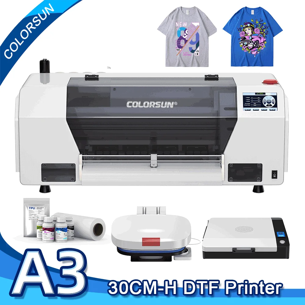 Colorsun dtf printer a3 XP600 Impresora dtf Printers Dtf Printing Machine For T-shirt Hoodies Fabric Apparel Printing