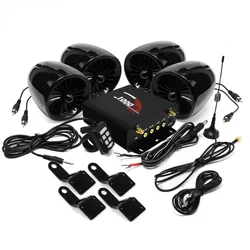 1000w multmedia amplificador bluetooth motocicleta estéreo 4 alto-falantes mp3 player de áudio sistema, suporte rádio fm, usb, cartão sd, aux