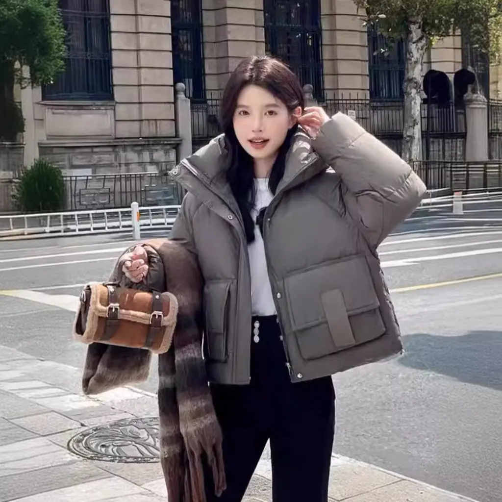 Piumino da donna imbottito in cotone invernale spesso corto con cappuccio caldo cappotto di pane sciolto moda nuovo arrivo