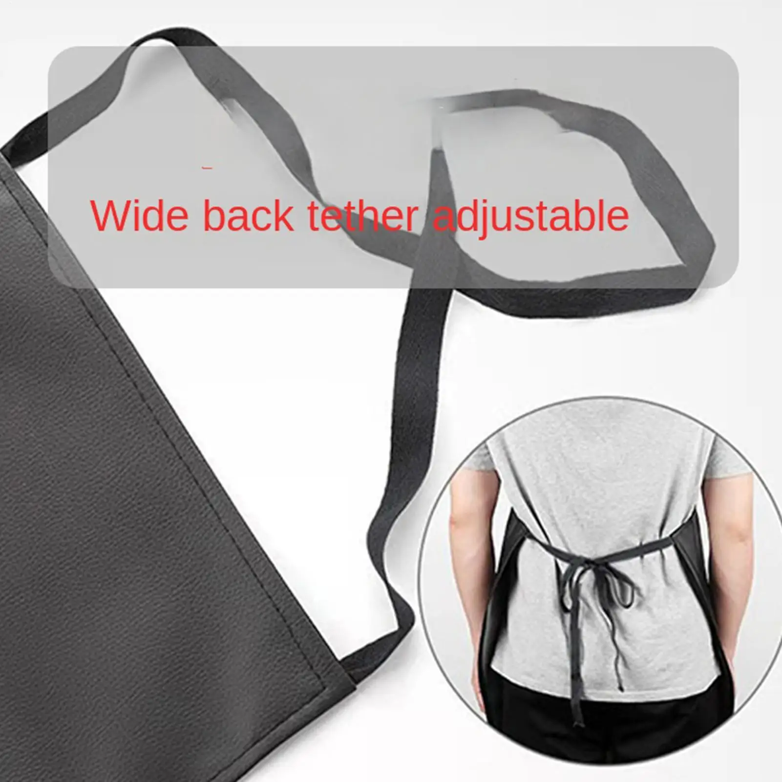 Cooking Aprons Adjustable PU Leather Waterproof Oil-Proof Chef Smock Kitchen Aprons For Grilling Dads Adult Chef Baking Holiday