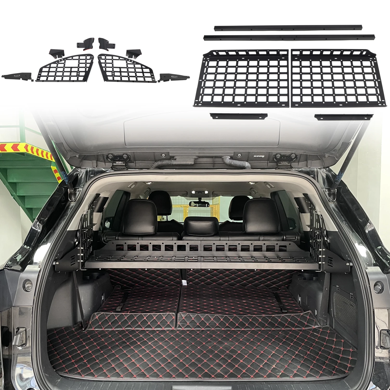 

For Toyota Highlander 2020-2023 Modular Storage Panel Shelf Modification Rear Trunk Debris Rack Molle Panel Car Accessories