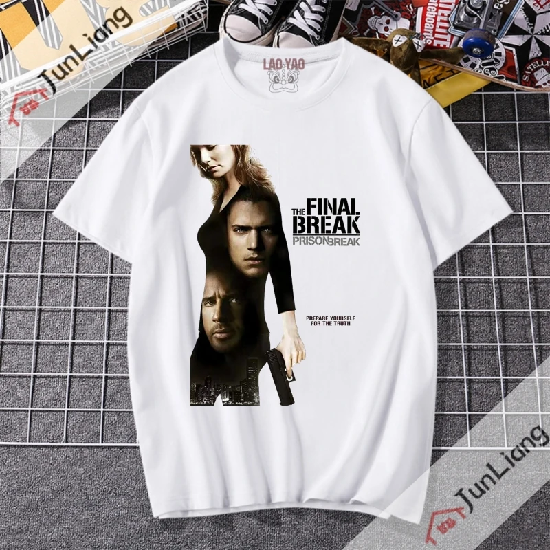 Michael Scofield Shirt Prison Break Streetwear Tv Series Y2k Aesthetic Clothing Oversized T-shirt Harajuku Top Short Sleeve Men