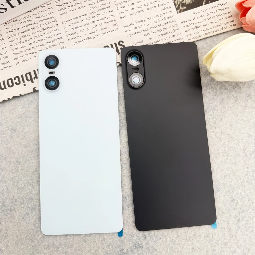 Back Glass Cover For Sony Xperia 10 VI 10VI XQ-ES54 Battery Cover Rear Panel Door Housing Case Replacement Parts With Camera Len