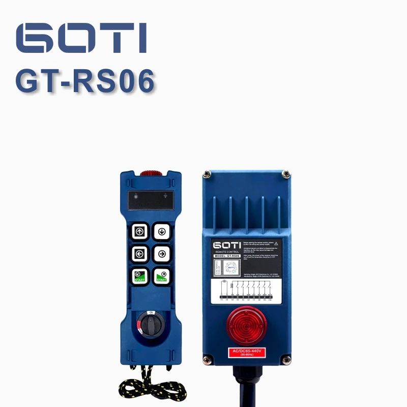 

GT-RS06 GOTI Single-Speed 6 Channel Industrial Remote Control For Overhead Crane Lift IP65 Waterproof Wireless