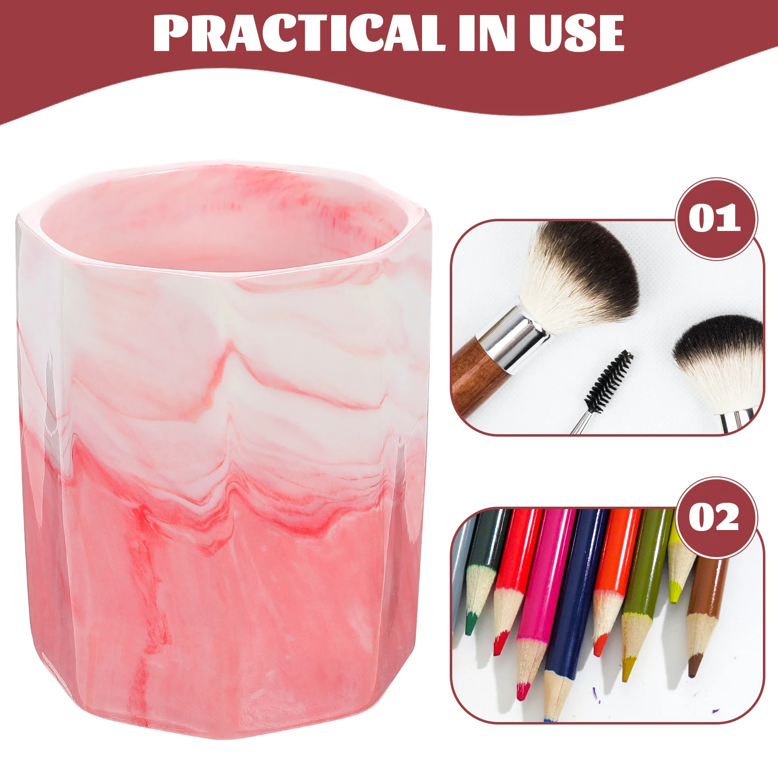 Ceramic Pen Holder Makeup Brush Organizer Desktop Sundries Container Multifunctional Storage Cup Pencil Holder for Desk