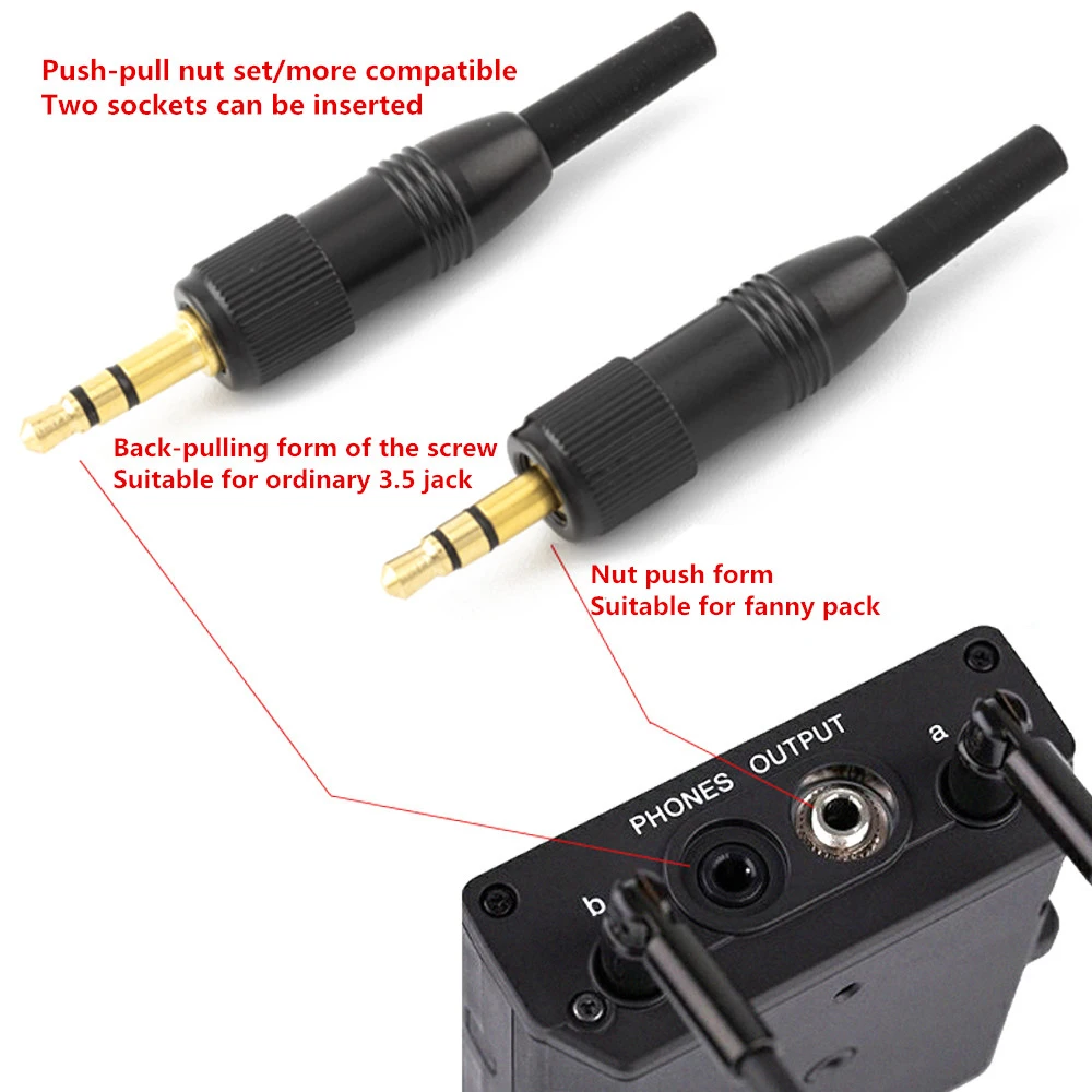 

2PCS 3.5mm 1/8" SB449B-PG-B Lock Stereo Screw Audio Connector With Locking Microphone Spare Plug 3.5mm Fanny Pack Plug