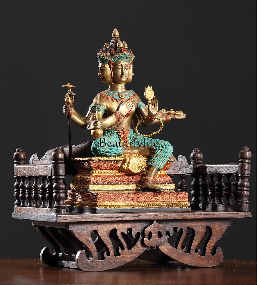 Thailand Four Sides Buddha Ornament Southeast Asian Style Soft Suit Zen Table-Top Decoration