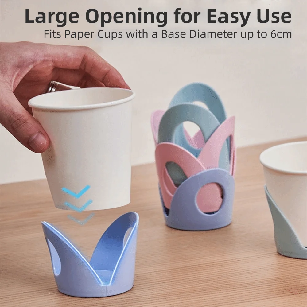 4Pcs Creative Paper Cup Protective Rack Stylish Lightweight Drink Cup Protector Convenient Practical Paper Cup Holder