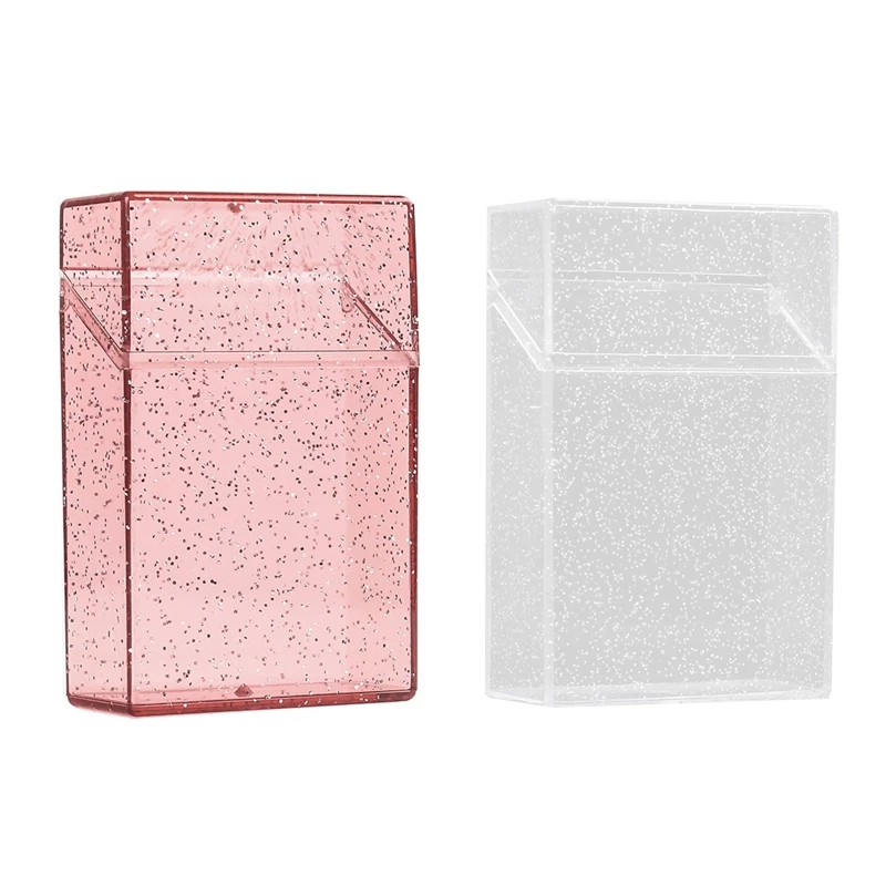 Glitter Clear Case Plastic Cigarette Display Box Holder Box Smoking Accessories  drop ship