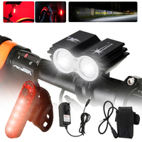 Waterproof Front Bike Light LED Bicycle Lamp 4 Modes MTB Road Cycling Headlight Bike Accessories + Safety Warning Rear Lamp