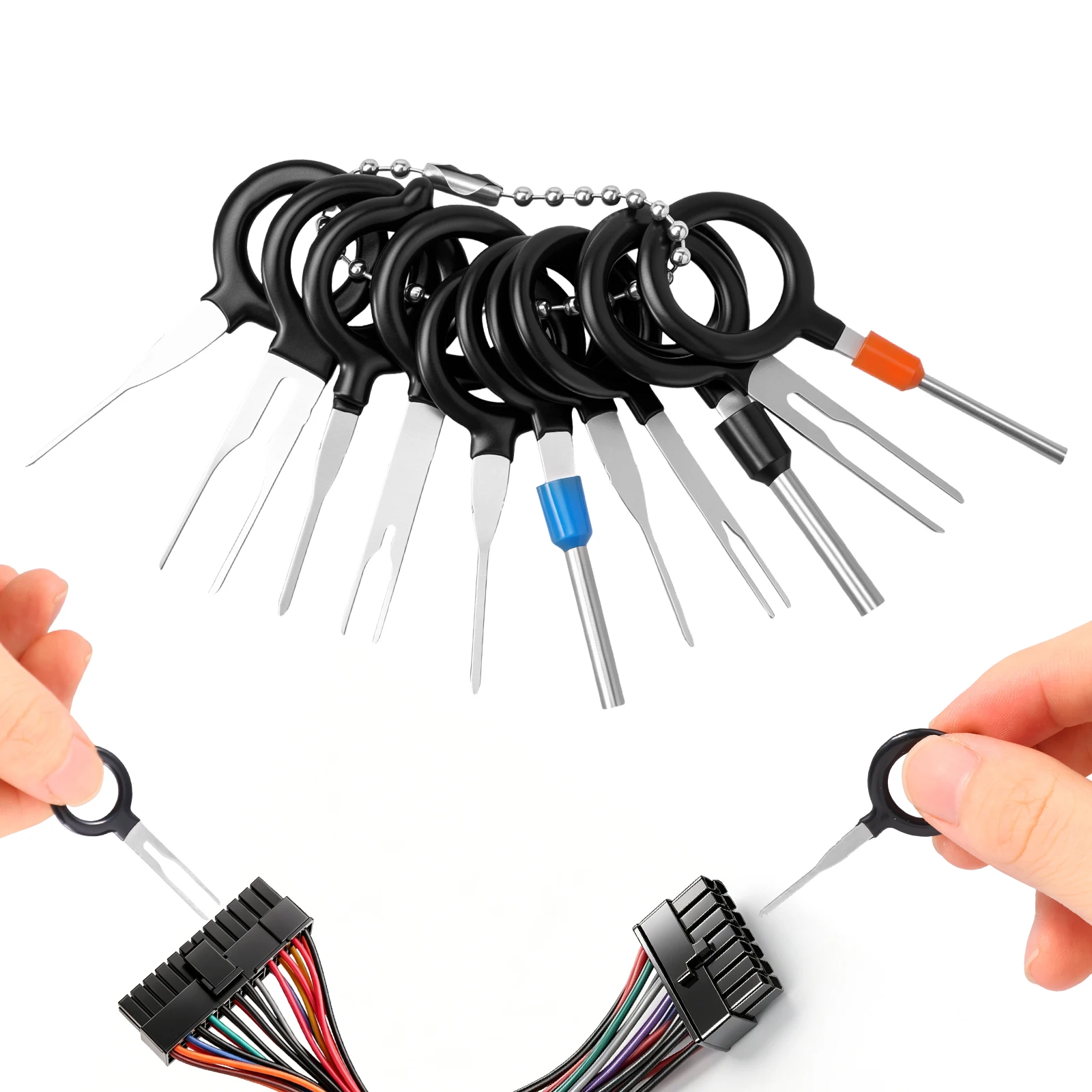 11pcs Car Terminal Removal Tool Wire Plug Connector Extractor Puller Release Pin Extractor Kit For Car Plug Repair Tool