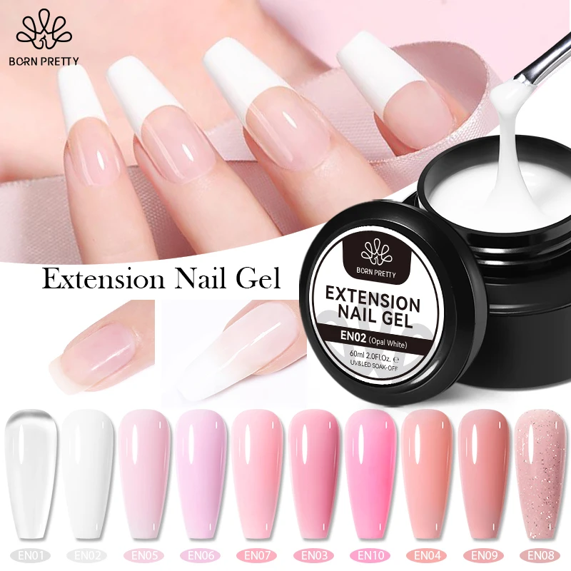 

BORN PRETTY 60ml Nail Extension Gel Polish Acrylic UV Gel Soak Off Crystal Quick Extension Finger Hard Gel Nail Tips Manicure