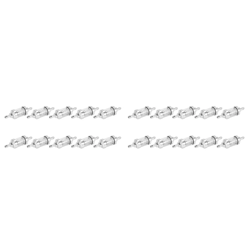 

AS94-20X Universal Chrome Glass Fuel Petrol Crude Oil Engine Inline Filter 5/16 Inch 8Mm Silver For Motorcycles