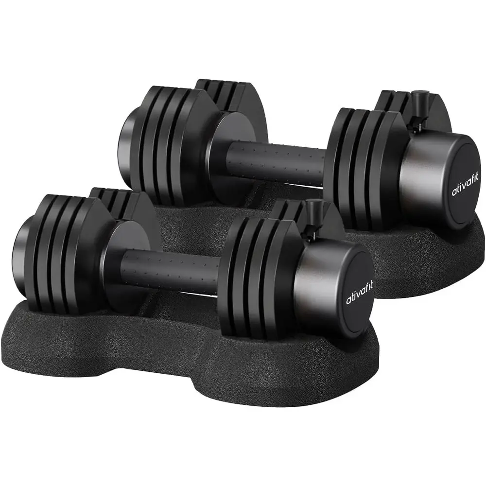 

Quick-Dial Adjustable Dumbbell Set, 5-88LB, Double Safety Lock, Anti-Slip Handle, Storage Box, Space-Saving Home Gym