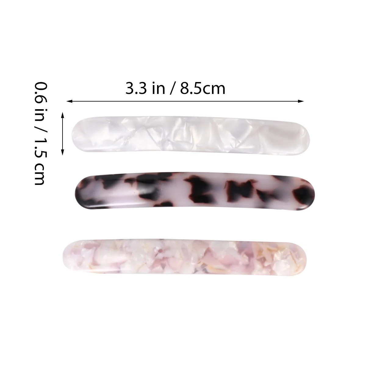 3 Pcs Acetic Acid Hair Clip Bar Shaped Women Hairpins Acetate Claw Clips Tight Creative Sheet Miss Barrettes