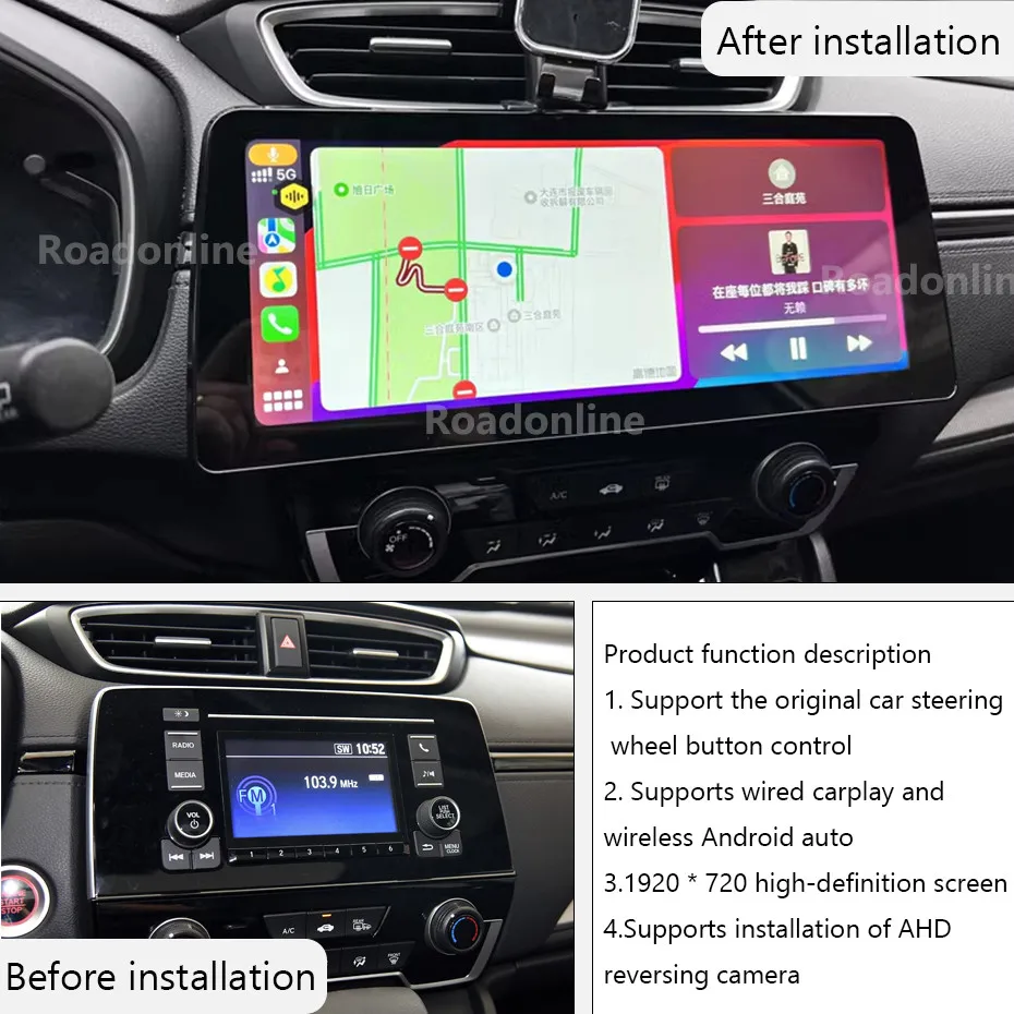 Android audio For Honda CRV CR-V 2017-2022 Android 12 12.3inch Octa Core 8+256G Car Multimedia Player car intelligent systems - Image 2