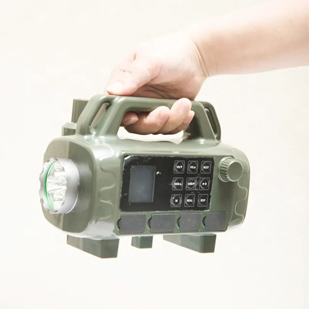 Outdoor Electronic Animal Decoy Device with Green Light Built-in 400 Bird Sound Caller Mp3 Player Remote Control Birdsong Device