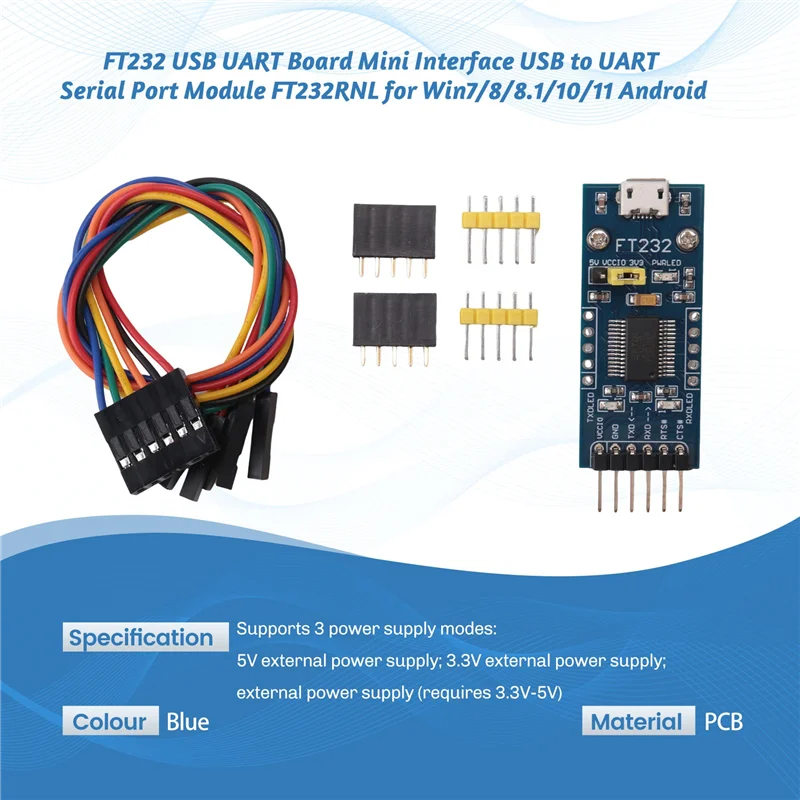ฤดูร้อนขาย FT232 USB UART Board Mini อินเทอร์เฟซ USB To UART Serial Port โมดูล FT232RNL สําหรับ Win7/8/8.1/10/11 Android